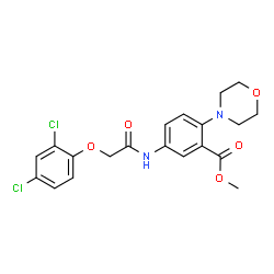 ChemSpider 2D Image | Methyl 5-{[(2,4-dichlorophenoxy)acetyl]amino}-2-(4-morpholinyl)benzoate | C20H20Cl2N2O5