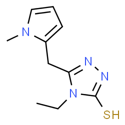 ChemSpider 2D Image | 4-Ethyl-5-[(1-methyl-1H-pyrrol-2-yl)methyl]-2,4-dihydro-3H-1,2,4-triazole-3-thione | C10H14N4S