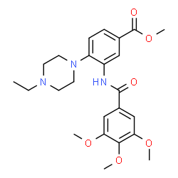 ChemSpider 2D Image | Methyl 4-(4-ethyl-1-piperazinyl)-3-[(3,4,5-trimethoxybenzoyl)amino]benzoate | C24H31N3O6