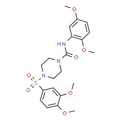 ChemSpider 2D Image | N-(2,5-Dimethoxyphenyl)-4-[(3,4-dimethoxyphenyl)sulfonyl]-1-piperazinecarboxamide | C21H27N3O7S