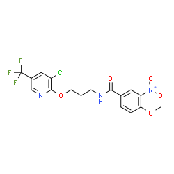 ChemSpider 2D Image | N-(3-{[3-Chloro-5-(trifluoromethyl)-2-pyridinyl]oxy}propyl)-4-methoxy-3-nitrobenzamide | C17H15ClF3N3O5