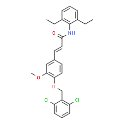 ChemSpider 2D Image | (2E)-3-{4-[(2,6-Dichlorobenzyl)oxy]-3-methoxyphenyl}-N-(2,6-diethylphenyl)acrylamide | C27H27Cl2NO3