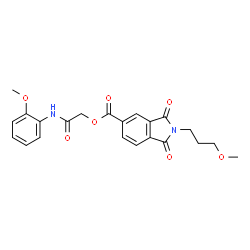 ChemSpider 2D Image | 2-[(2-Methoxyphenyl)amino]-2-oxoethyl 2-(3-methoxypropyl)-1,3-dioxo-5-isoindolinecarboxylate | C22H22N2O7