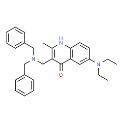 ChemSpider 2D Image | 3-[(Dibenzylamino)methyl]-6-(diethylamino)-2-methyl-4(1H)-quinolinone | C29H33N3O