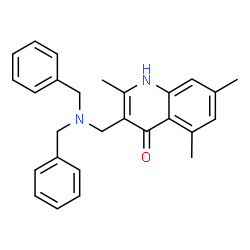 ChemSpider 2D Image | 3-[(Dibenzylamino)methyl]-2,5,7-trimethylquinolin-4-ol | C27H28N2O