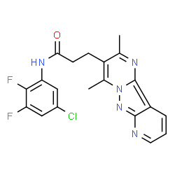 ChemSpider 2D Image | N-(5-Chloro-2,3-difluorophenyl)-3-(2,4-dimethylpyrido[2',3':3,4]pyrazolo[1,5-a]pyrimidin-3-yl)propanamide | C20H16ClF2N5O
