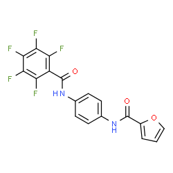 ChemSpider 2D Image | N-{4-[(Pentafluorobenzoyl)amino]phenyl}-2-furamide | C18H9F5N2O3