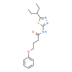 ChemSpider 2D Image | N-[5-(3-Pentanyl)-1,3,4-thiadiazol-2-yl]-4-phenoxybutanamide | C17H23N3O2S