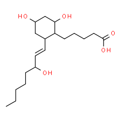 ChemSpider 2D Image | 5-{2,4-Dihydroxy-6-[(1E)-3-hydroxy-1-octen-1-yl]cyclohexyl}pentanoic acid | C19H34O5