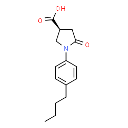 ChemSpider 2D Image | (3S)-1-(4-Butylphenyl)-5-oxo-3-pyrrolidinecarboxylic acid | C15H19NO3
