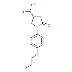 ChemSpider 2D Image | (3R)-1-(4-Butylphenyl)-5-oxo-3-pyrrolidinecarboxylate | C15H18NO3