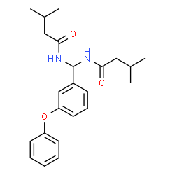ChemSpider 2D Image | N,N'-[(3-Phenoxyphenyl)methylene]bis(3-methylbutanamide) | C23H30N2O3