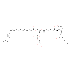 ChemSpider 2D Image | (6Z,9Z,23R,29S)-26,29,30-Trihydroxy-26-oxido-20-oxo-21,25,27-trioxa-26lambda~5~-phosphatriaconta-6,9-dien-23-yl (9alpha,11alpha,13E,15S)-9,11,15-trihydroxy-6-oxoprost-13-en-1-oate | C46H81O14P