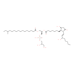 ChemSpider 2D Image | (19R,25S)-22,25,26-Trihydroxy-3-methyl-22-oxido-16-oxo-17,21,23-trioxa-22lambda~5~-phosphahexacosan-19-yl (9alpha,13E,15S)-9,15-dihydroxy-11-oxoprost-13-en-1-oate | C43H79O13P