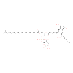 ChemSpider 2D Image | (21R,27S)-24,27,30,30-Tetrahydroxy-2-methyl-24,30-dioxido-18-oxo-19,23,25,29-tetraoxa-24lambda~5~,30lambda~5~-diphosphatriacontan-21-yl (5Z,9alpha,13E,15S)-9,15-dihydroxy-11-oxoprosta-5,13-dien-1-oate | C45H82O16P2