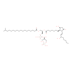 ChemSpider 2D Image | (21R,27S)-24,27,30,30-Tetrahydroxy-2-methyl-24,30-dioxido-18-oxo-19,23,25,29-tetraoxa-24lambda~5~,30lambda~5~-diphosphatriacontan-21-yl (9alpha,13E,15S)-9,15-dihydroxy-11-oxoprost-13-en-1-oate | C45H84O16P2