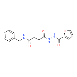 ChemSpider 2D Image | N-Benzyl-4-[2-(2-furoyl)hydrazino]-4-oxobutanamide | C16H17N3O4