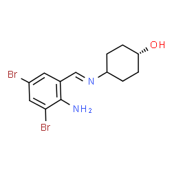 ChemSpider 2D Image | 4-[(E)-(2-Amino-3,5-dibromobenzylidene)amino]cyclohexanol | C13H16Br2N2O