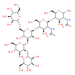 ChemSpider 2D Image | alpha-D-Mannopyranosyl-(1->6)-[alpha-D-mannopyranosyl-(1->2)-alpha-D-mannopyranosyl-(1->3)]-beta-D-mannopyranosyl-(1->4)-2-acetamido-2-deoxy-beta-D-glucopyranosyl-(1->4)-2-acetamido-2-deoxy-D-glucopyr
anose | C40H68N2O31