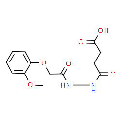 ChemSpider 2D Image | 4-{2-[(2-Methoxyphenoxy)acetyl]hydrazino}-4-oxobutanoic acid | C13H16N2O6