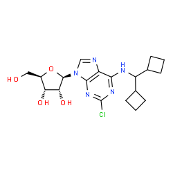 ChemSpider 2D Image | 2-Chloro-N-(dicyclobutylmethyl)adenosine | C19H26ClN5O4