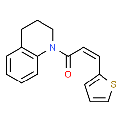 ChemSpider 2D Image | (2Z)-1-(3,4-Dihydro-1(2H)-quinolinyl)-3-(2-thienyl)-2-propen-1-one | C16H15NOS