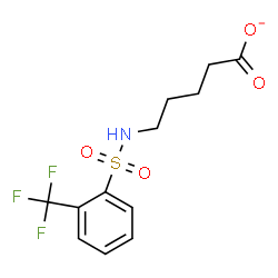ChemSpider 2D Image | 5-({[2-(Trifluoromethyl)phenyl]sulfonyl}amino)pentanoate | C12H13F3NO4S