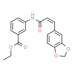 ChemSpider 2D Image | Ethyl 3-{[(2Z)-3-(1,3-benzodioxol-5-yl)-2-propenoyl]amino}benzoate | C19H17NO5