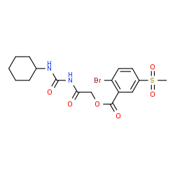 ChemSpider 2D Image | 2-[(Cyclohexylcarbamoyl)amino]-2-oxoethyl 2-bromo-5-(methylsulfonyl)benzoate | C17H21BrN2O6S