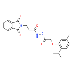 ChemSpider 2D Image | 3-(1,3-Dioxo-1,3-dihydro-2H-isoindol-2-yl)-N'-[(2-isopropyl-5-methylphenoxy)acetyl]propanehydrazide | C23H25N3O5