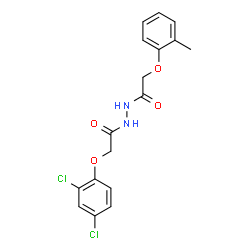 ChemSpider 2D Image | 2-(2,4-Dichlorophenoxy)-N'-[(2-methylphenoxy)acetyl]acetohydrazide | C17H16Cl2N2O4