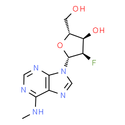 ChemSpider 2D Image | 2'-Deoxy-2'-fluoro-N-methyladenosine | C11H14FN5O3