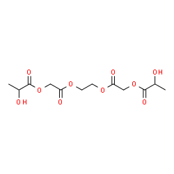ChemSpider 2D Image | 1,2-Ethanediylbis(oxy-2-oxo-2,1-ethanediyl) bis(2-hydroxypropanoate) | C12H18O10