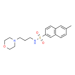 ChemSpider 2D Image | 6-Methyl-N-[3-(4-morpholinyl)propyl]-2-naphthalenesulfonamide | C18H24N2O3S