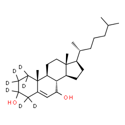 ChemSpider 2D Image | (7beta)-(1,1,2,2,3,4,4-~2~H_7_)Cholest-5-ene-3,7-diol | C27H39D7O2