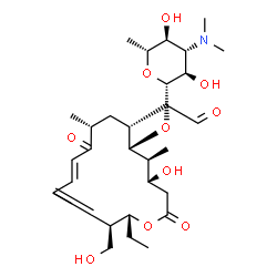 ChemSpider 2D Image | (4R,5S,6S,7R,9R,11E,15R,16R)-16-Ethyl-4-hydroxy-15-(hydroxymethyl)-5,9,13-trimethyl-2,10-dioxo-7-(2-oxoethyl)oxacyclohexadeca-11,13-dien-6-yl 3,6-dideoxy-3-(dimethylamino)-beta-D-glucopyranoside | C31H51NO10