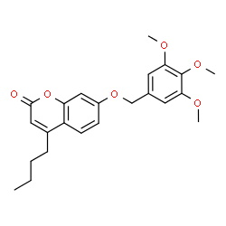 ChemSpider 2D Image | 4-Butyl-7-[(3,4,5-trimethoxybenzyl)oxy]-2H-chromen-2-one | C23H26O6