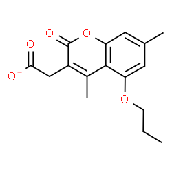 ChemSpider 2D Image | (4,7-Dimethyl-2-oxo-5-propoxy-2H-chromen-3-yl)acetate | C16H17O5