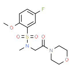ChemSpider 2D Image | 5-Fluoro-2-methoxy-N-methyl-N-[2-(4-morpholinyl)-2-oxoethyl]benzenesulfonamide | C14H19FN2O5S