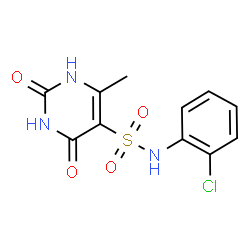ChemSpider 2D Image | N-(2-Chlorophenyl)-6-methyl-2,4-dioxo-1,2,3,4-tetrahydro-5-pyrimidinesulfonamide | C11H10ClN3O4S