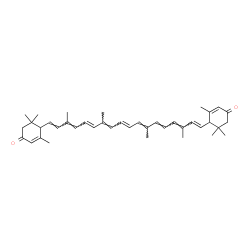 ChemSpider 2D Image | 4,4'-Didehydro-6,6'-dihydro-beta,beta-carotene-3,3'-dione | C40H52O2