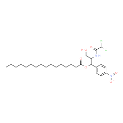 ChemSpider 2D Image | 2-[(Dichloroacetyl)amino]-3-hydroxy-1-(4-nitrophenyl)propyl palmitate | C27H42Cl2N2O6