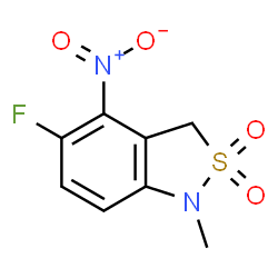 ChemSpider 2D Image | 5-Fluoro-1-methyl-4-nitro-1,3-dihydro-2,1-benzothiazole 2,2-dioxide | C8H7FN2O4S