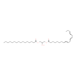 ChemSpider 2D Image | 2-Hydroxy-3-(palmitoyloxy)propyl (9E,12E,15E)-9,12,15-octadecatrienoate | C37H66O5