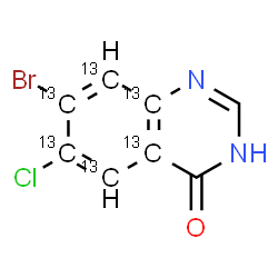 ChemSpider 2D Image | 7-Bromo-6-chloro-4(3H)-(4a,5,6,7,8,8a-~13~C_6_)quinazolinone | C213C6H4BrClN2O