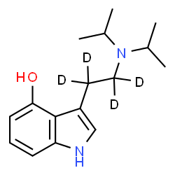 ChemSpider 2D Image | 3-[2-(Diisopropylamino)(~2~H_4_)ethyl]-1H-indol-4-ol | C16H20D4N2O
