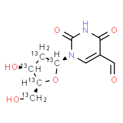 ChemSpider 2D Image | 2'-Deoxy-5-formyl(1',2',3',4',5'-~13~C_5_)uridine | C513C5H12N2O6