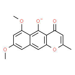 ChemSpider 2D Image | 6,8-Dimethoxy-2-methyl-4-oxo-4H-benzo[g]chromen-5-olate | C16H13O5