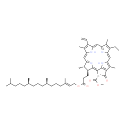 ChemSpider 2D Image | (3S,4S)-14-Ethyl-21-(methoxycarbonyl)-4,8,13,18-tetramethyl-20-oxo-3-(3-oxo-3-{[(2E,7R,11R)-3,7,11,15-tetramethyl-2-hexadecen-1-yl]oxy}propyl)-9-vinylphorbin-21-ide | C55H73N4O5