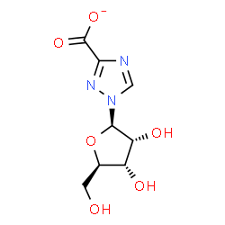 ChemSpider 2D Image | 1-(beta-D-Ribofuranosyl)-1H-1,2,4-triazole-3-carboxylate | C8H10N3O6